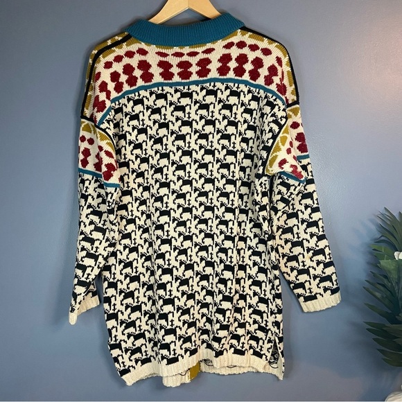 Dia North of Boston Vintage 1997 Horse Print Button Up Cardigan Sweater - Picture 8 of 9